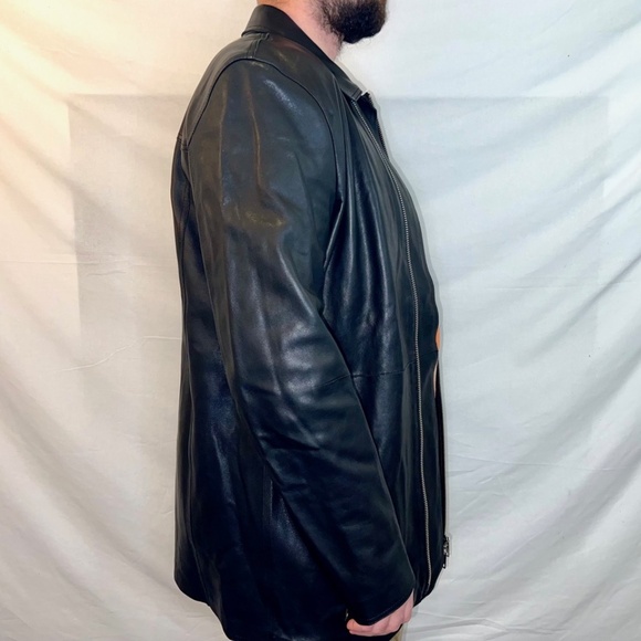 DIESEL Smooth Lambskin L-Ader Black Leather Jacket, Size XL - Picture 2 of 16